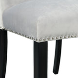 Francesca Rectangular Dining Grey Velvet Side Chair W/ Nailhead Trim (2 Per Pack) - Tampa Furniture Outlet