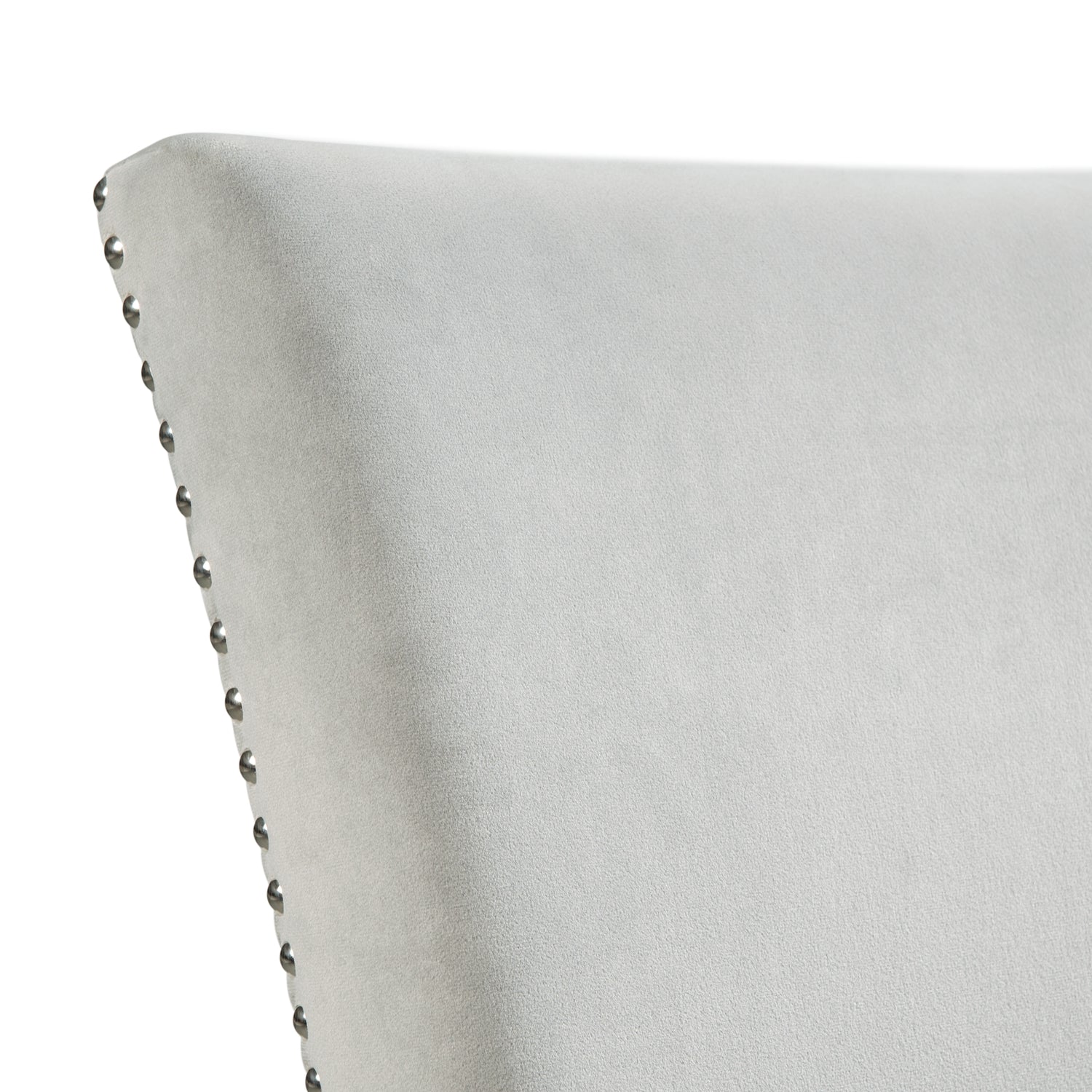 Francesca Rectangular Dining Grey Velvet Side Chair W/ Nailhead Trim (2 Per Pack) - Tampa Furniture Outlet