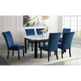 Francesca Rectangular Dining Blue Velvet Side Chair (2 Per Pack) – SKU CFC700VSC | Elements