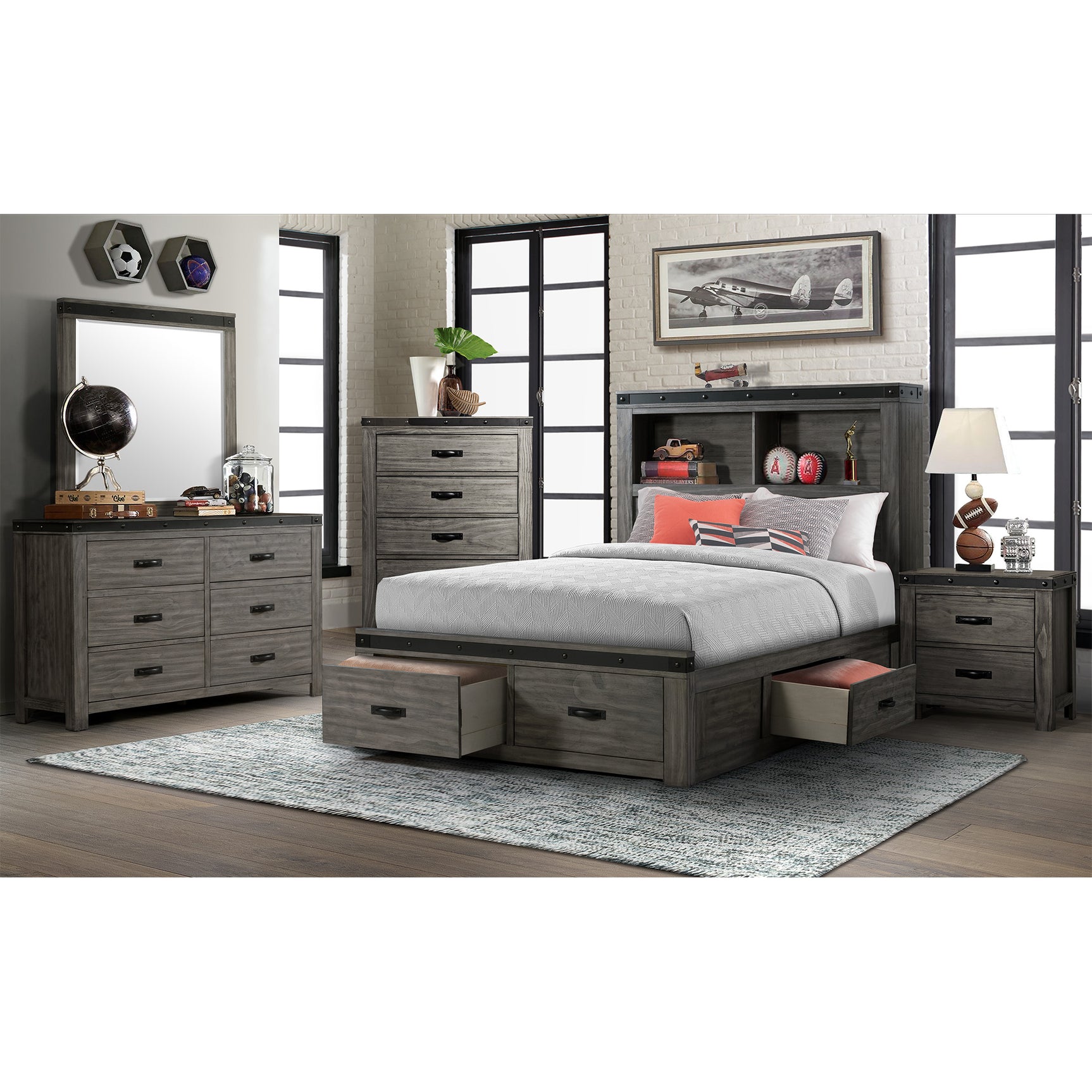 Wade Youth Full Platform Storage Bed - Tampa Furniture Outlet