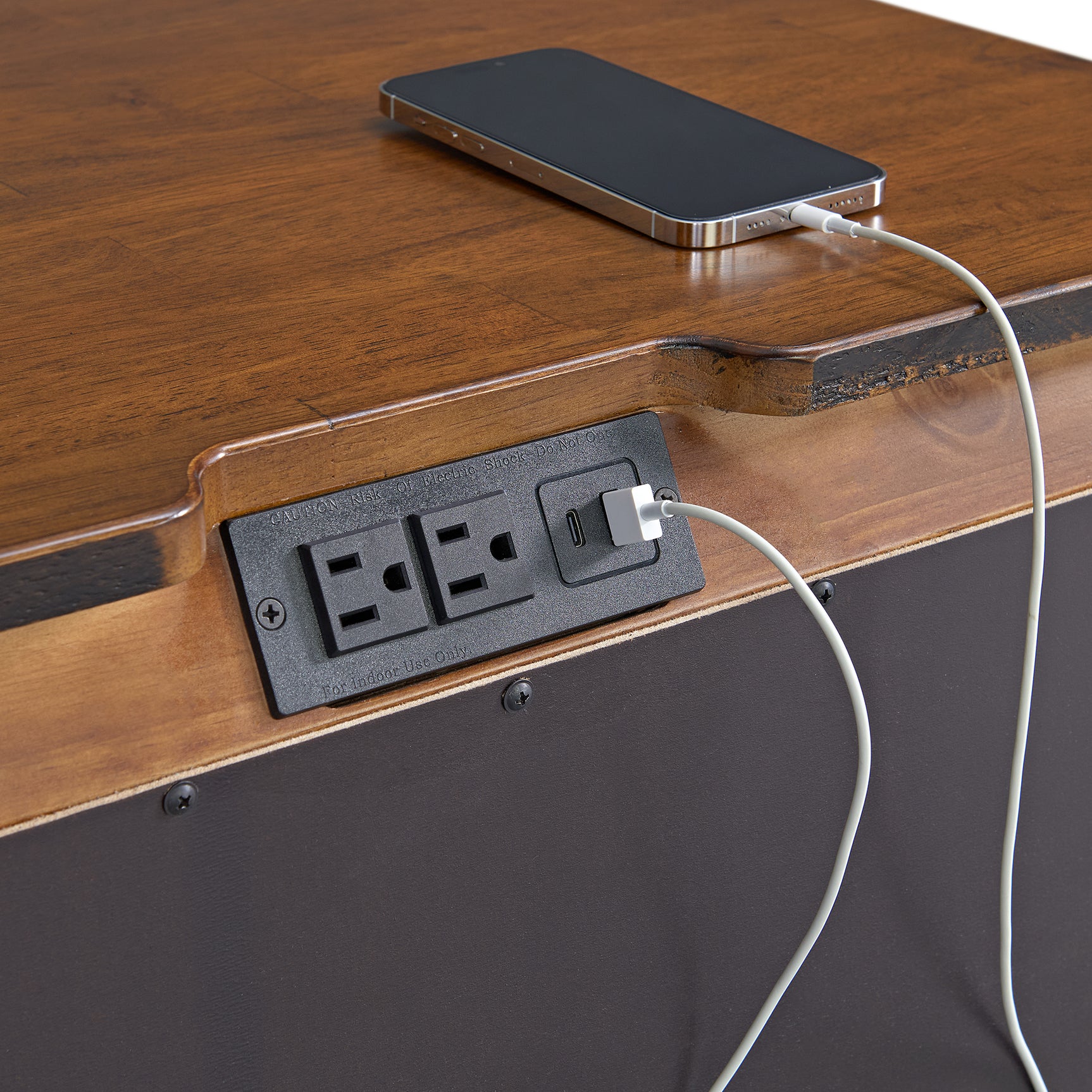 Gage 3-Drawer Nightstand with USB and Power in Chestnut - Tampa Furniture Outlet