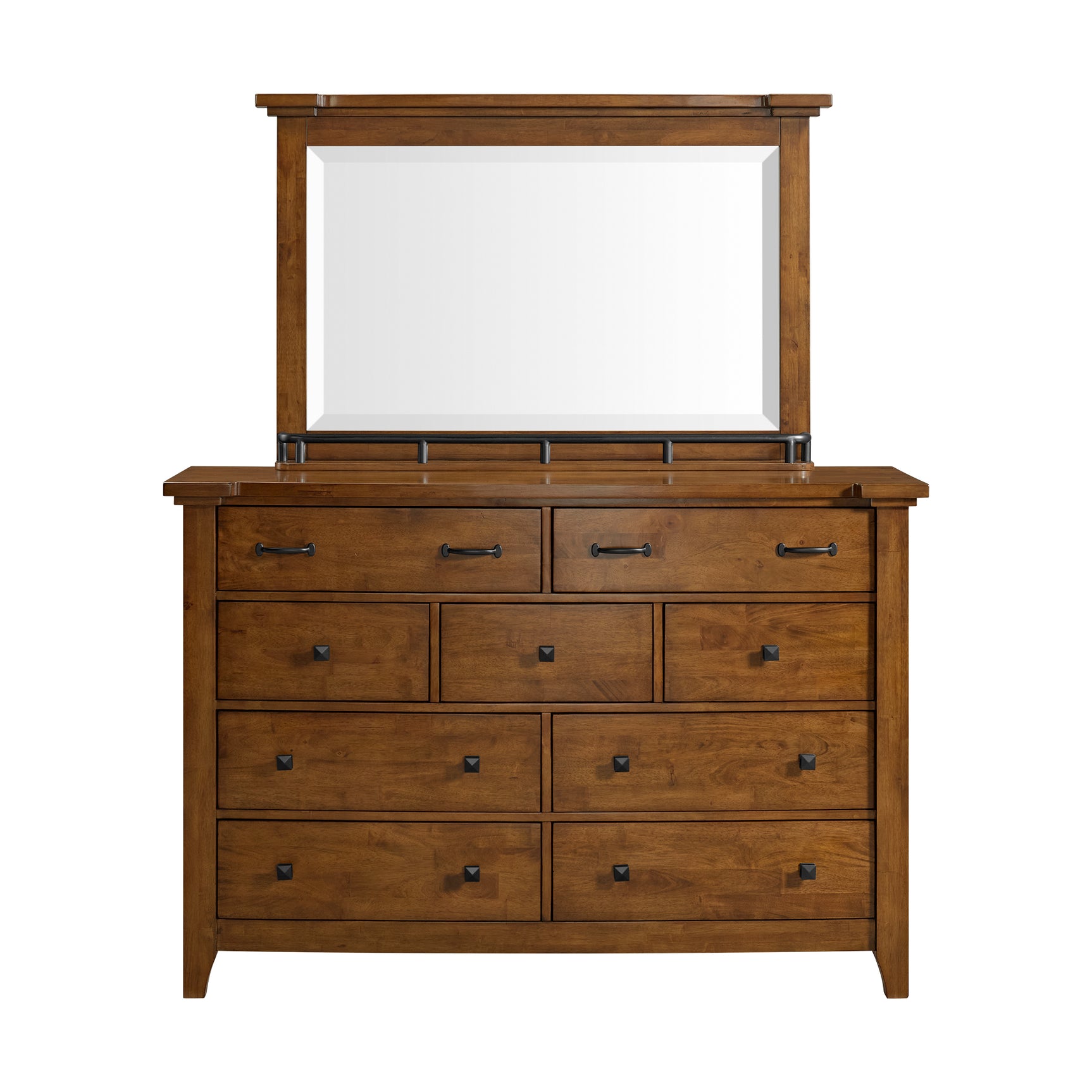 Gage Dresser & Mirror Set in Chestnut - Tampa Furniture Outlet
