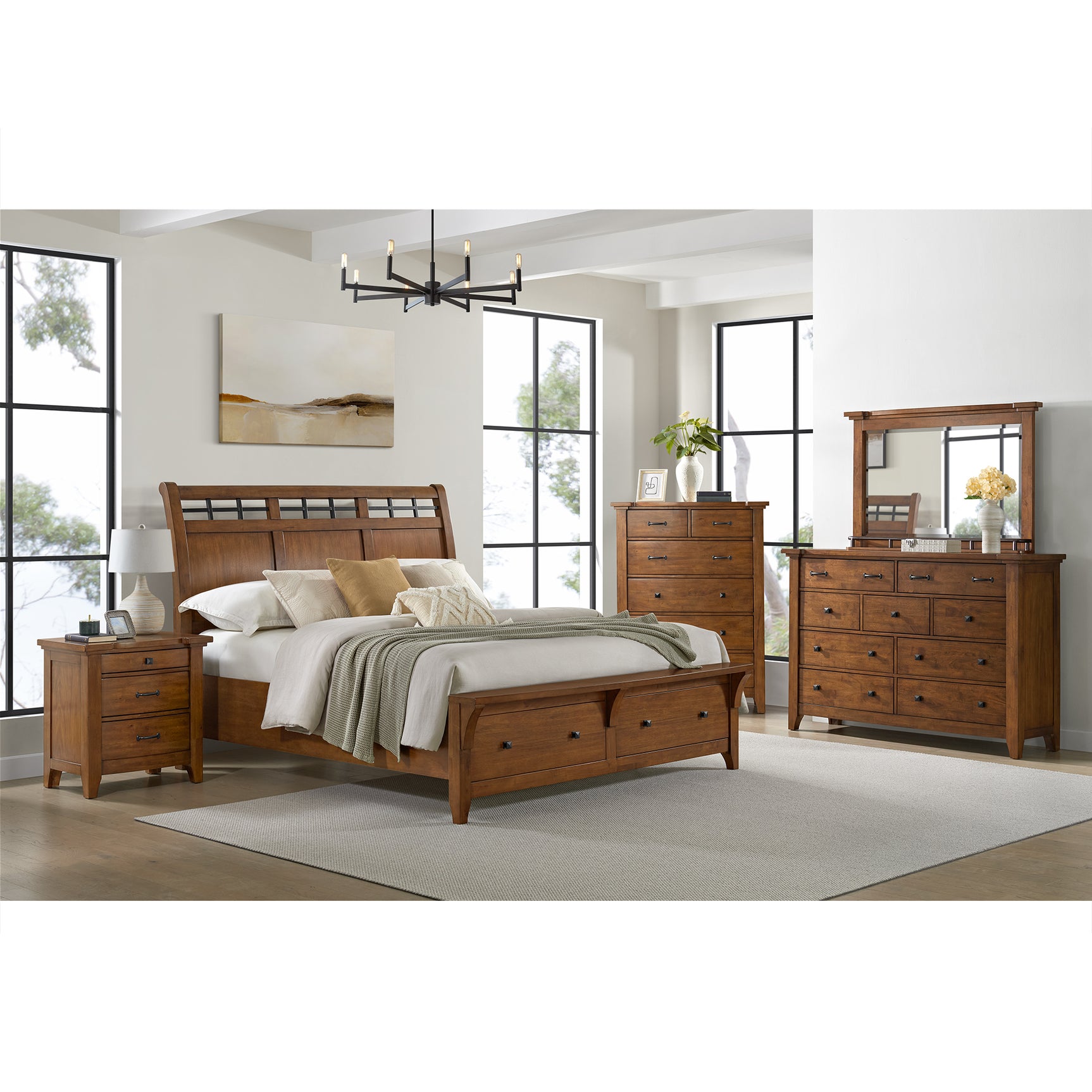 Gage Dresser & Mirror Set in Chestnut - Tampa Furniture Outlet
