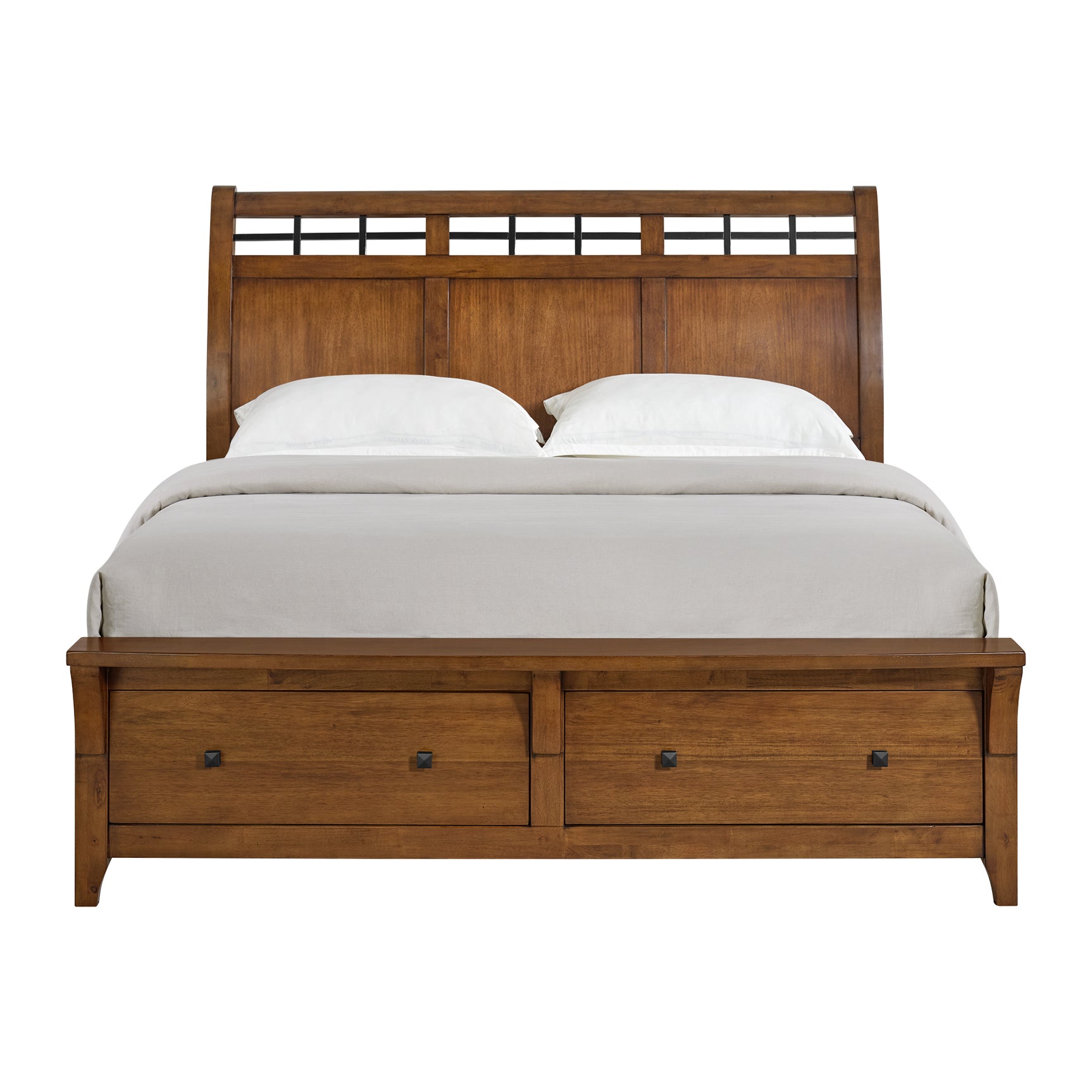 Gage King Sleigh Storage Bed in Chestnut - Tampa Furniture Outlet