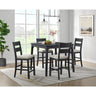Garcia 5PC Counter Set with Table and 4 Chairs in Black – SKU D-12990-8-5CS | Elements