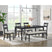 Garcia 6PC Dining Set with Table, 4 Chairs, and Bench in Black – SKU D-12990-8-6DS | Elements