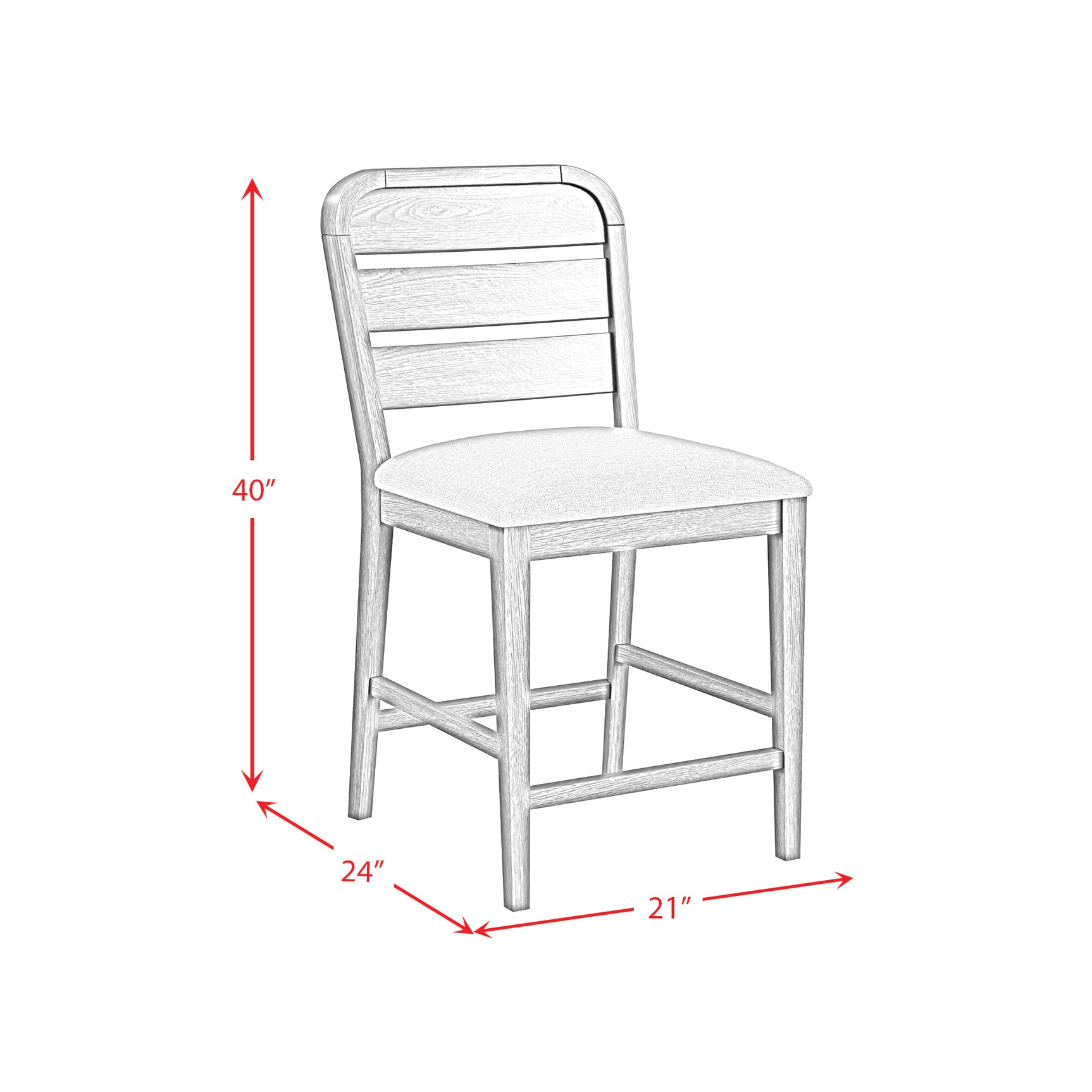 Glinda Counter Chair with Light Grey Fabric in Brown (2 Per Carton) - Tampa Furniture Outlet