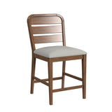 Glinda Counter Chair with Light Grey Fabric in Brown (2 Per Carton) - Tampa Furniture Outlet
