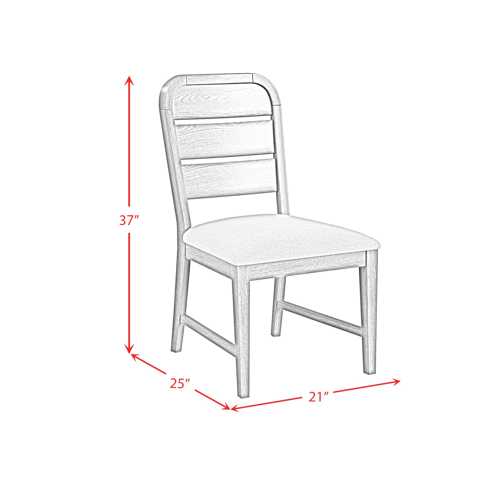 Glinda Dining Side Chair with Light Grey Fabric in Brown (2 Per Carton) - Tampa Furniture Outlet