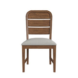 Glinda Dining Side Chair with Light Grey Fabric in Brown (2 Per Carton) - Tampa Furniture Outlet