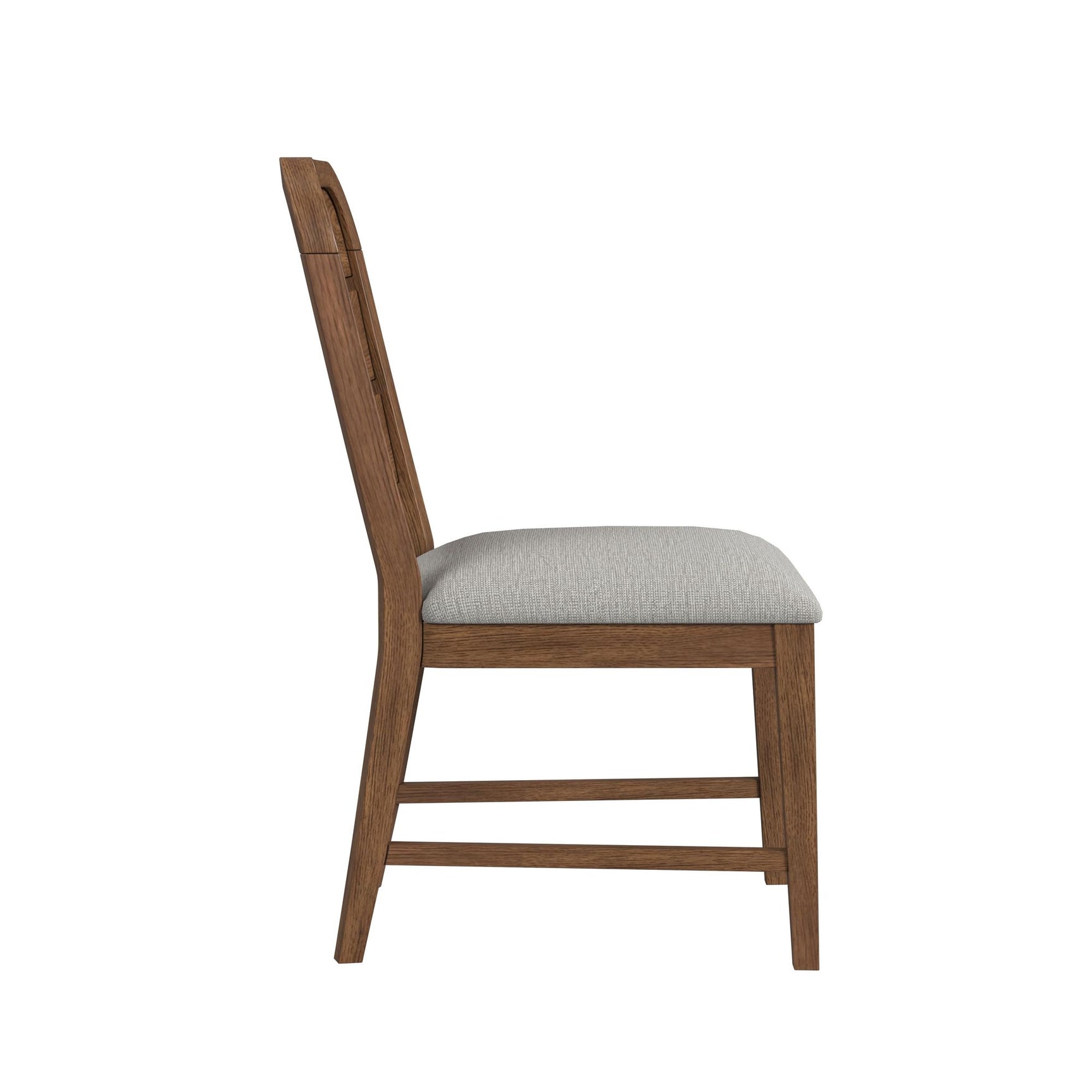 Glinda Dining Side Chair with Light Grey Fabric in Brown (2 Per Carton) - Tampa Furniture Outlet