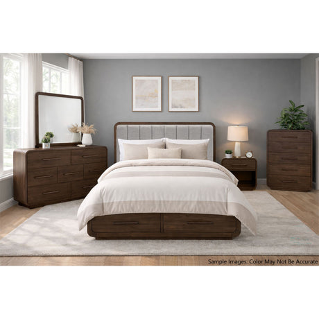 Glinda Queen Storage Bed in Brown – SKU B-18900-5-QUSB | Elements