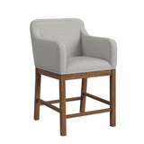 Glinda UPH Counter Chair with Light Grey Fabric in Brown (2 Per Carton) - Tampa Furniture Outlet