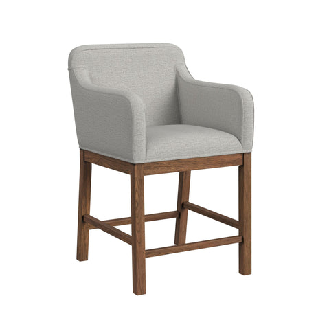 Glinda UPH Counter Chair with Light Grey Fabric in Brown (2 Per Carton)