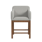 Glinda UPH Counter Chair with Light Grey Fabric in Brown (2 Per Carton) - Tampa Furniture Outlet