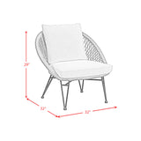Grace Outdoor Seating 4PC Set - Black, Natural and Olefin Beige - Tampa Furniture Outlet