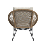 Grace Outdoor Seating 4PC Set - Black, Natural and Olefin Beige - Tampa Furniture Outlet