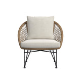 Grace Outdoor Seating 4PC Set - Black, Natural and Olefin Beige - Tampa Furniture Outlet