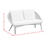 Grace Outdoor Seating 4PC Set - Black, Natural and Olefin Beige - Tampa Furniture Outlet
