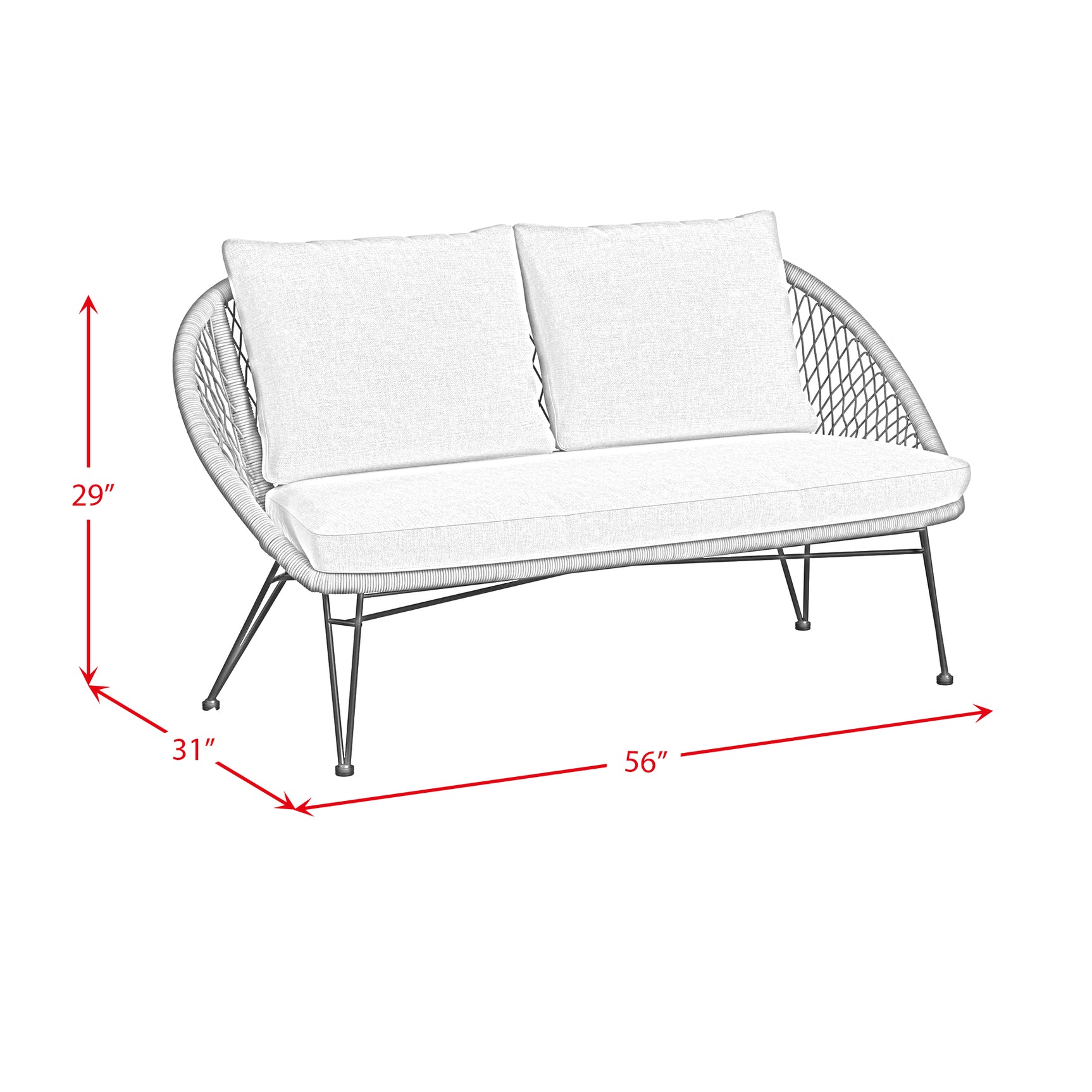 Grace Outdoor Seating 4PC Set - Black, Natural and Olefin Beige - Tampa Furniture Outlet