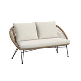 Grace Outdoor Seating 4PC Set - Black, Natural and Olefin Beige - Tampa Furniture Outlet