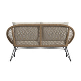Grace Outdoor Seating 4PC Set - Black, Natural and Olefin Beige - Tampa Furniture Outlet