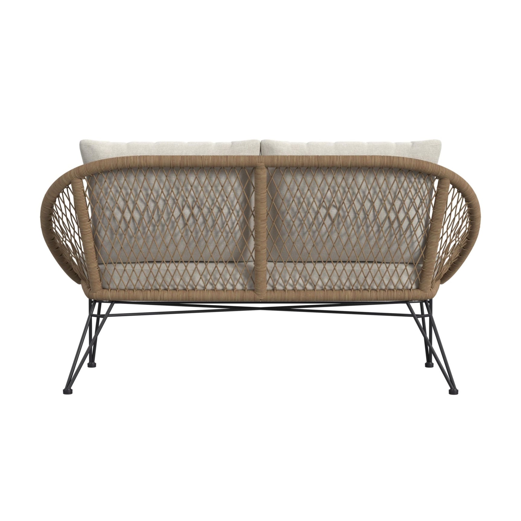 Grace Outdoor Seating 4PC Set - Black, Natural and Olefin Beige - Tampa Furniture Outlet