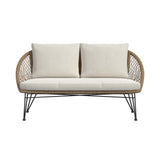 Grace Outdoor Seating 4PC Set - Black, Natural and Olefin Beige - Tampa Furniture Outlet