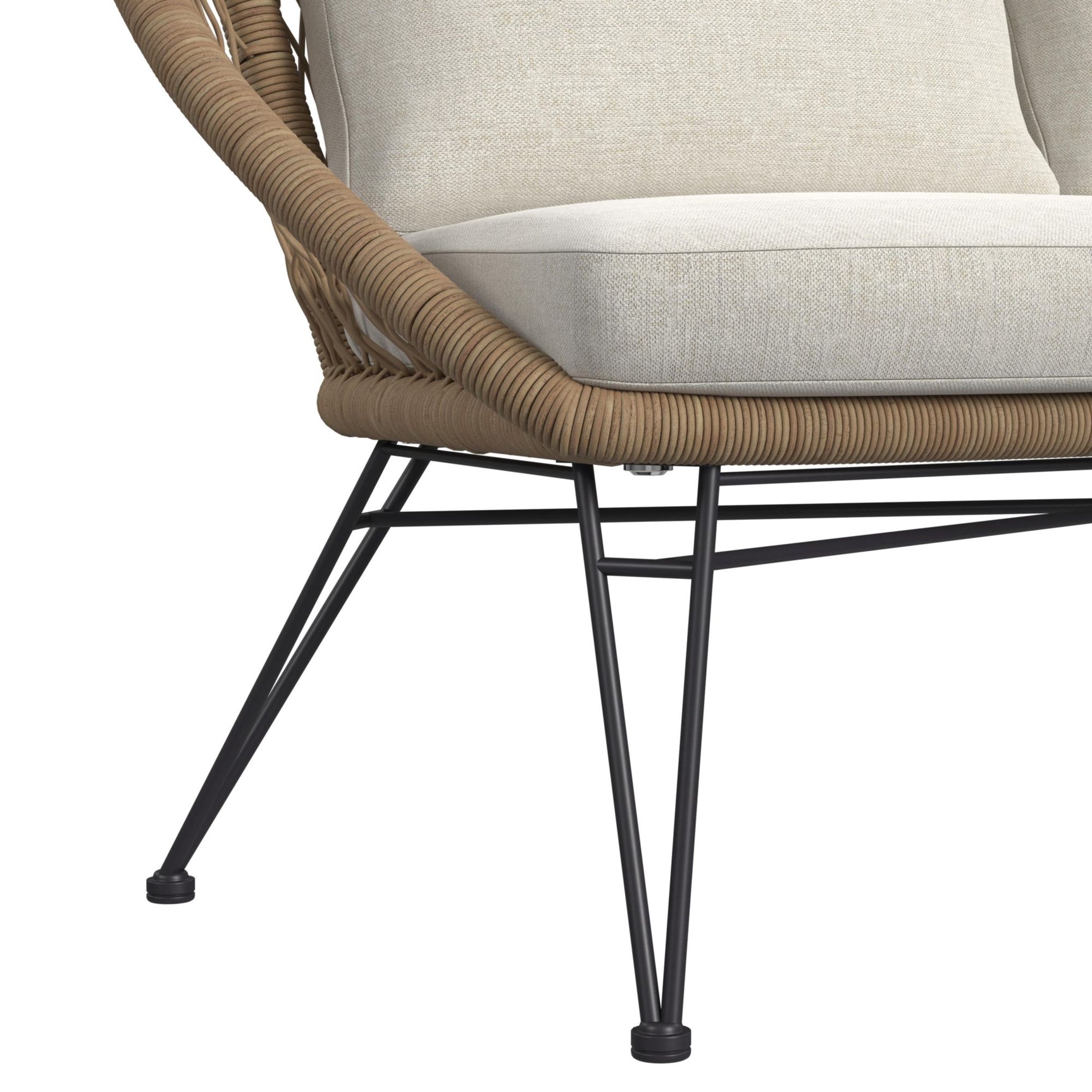 Grace Outdoor Seating 4PC Set - Black, Natural and Olefin Beige - Tampa Furniture Outlet