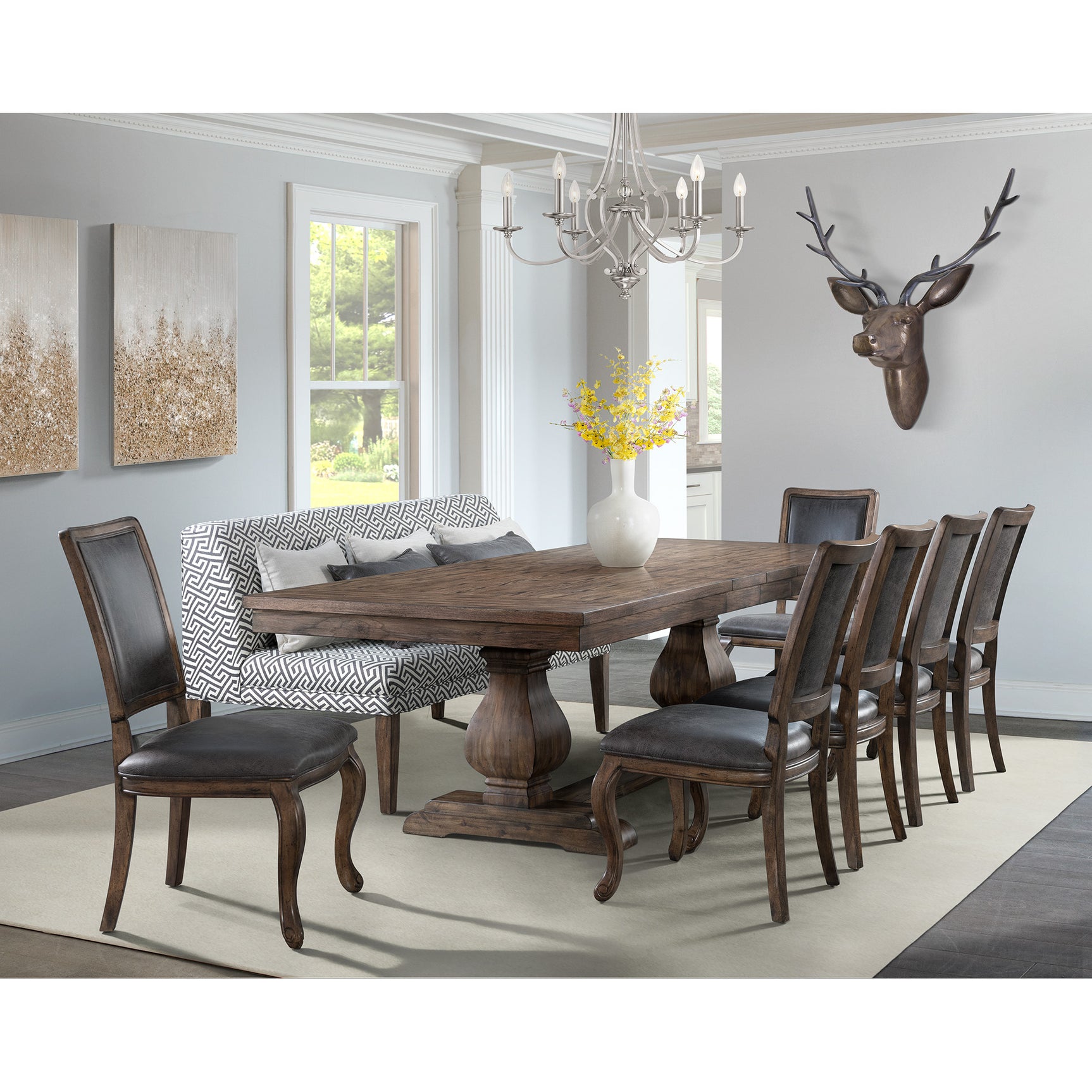 Gramercy Dining Three Seat Sofa w/Seven Pillows – SKU DGC530SF | Elements