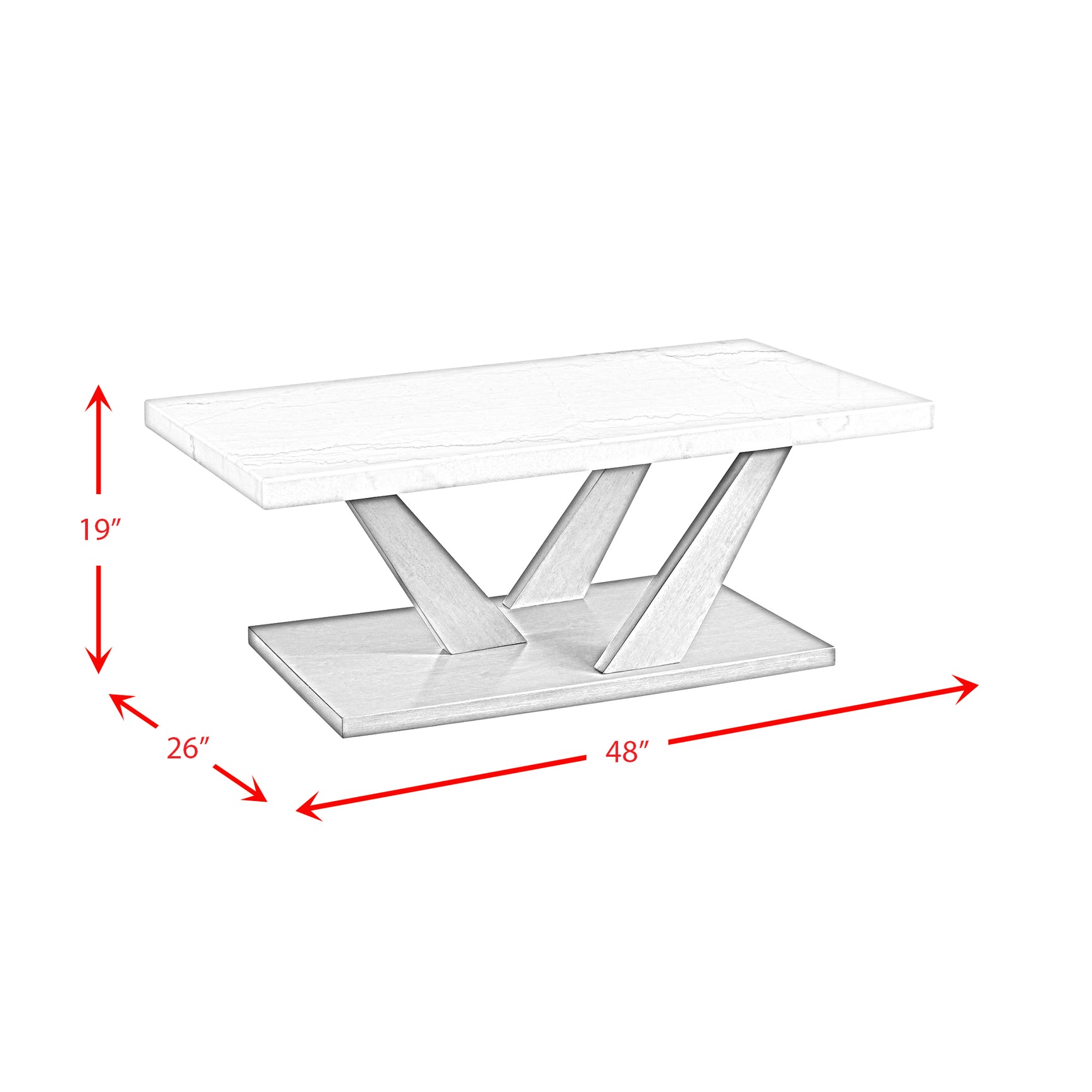 Greta Rectangular Coffee Table in grey - Tampa Furniture Outlet
