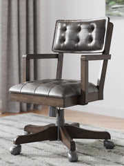 Tampa Furniture Outlet - Ashley Furniture - Breckington Desk Chair - Home Office Desk Chair (1/CN) / Dark Brown - H556-01A