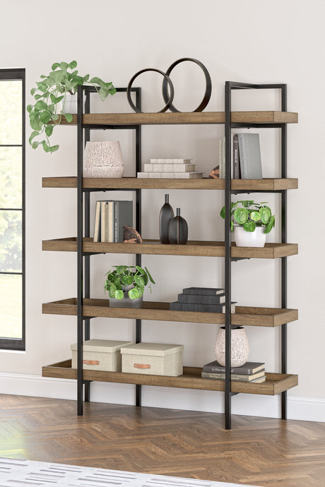 Tampa Furniture Outlet - Ashley Furniture - Montia Bookcase - Bookcase / Light Brown - H632-70