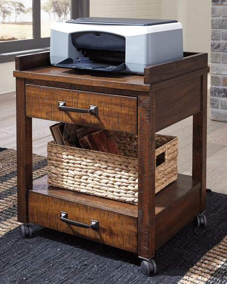Tampa Furniture Outlet - Ashley Furniture - Baldridge Printer Stand - Printer Stand / Rustic Brown - H675-11