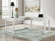 Tampa Furniture Outlet - Ashley Furniture - Robbinsdale Office Desk - L-Shaped Home Office Desk / Antique White - H742H1