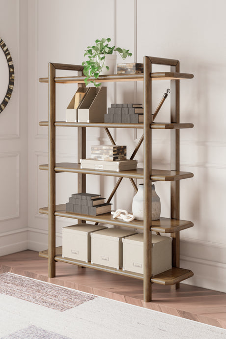 Tampa Furniture Outlet - Ashley Furniture - Roanhowe Bookcase - Bookcase / Brown - H769-70