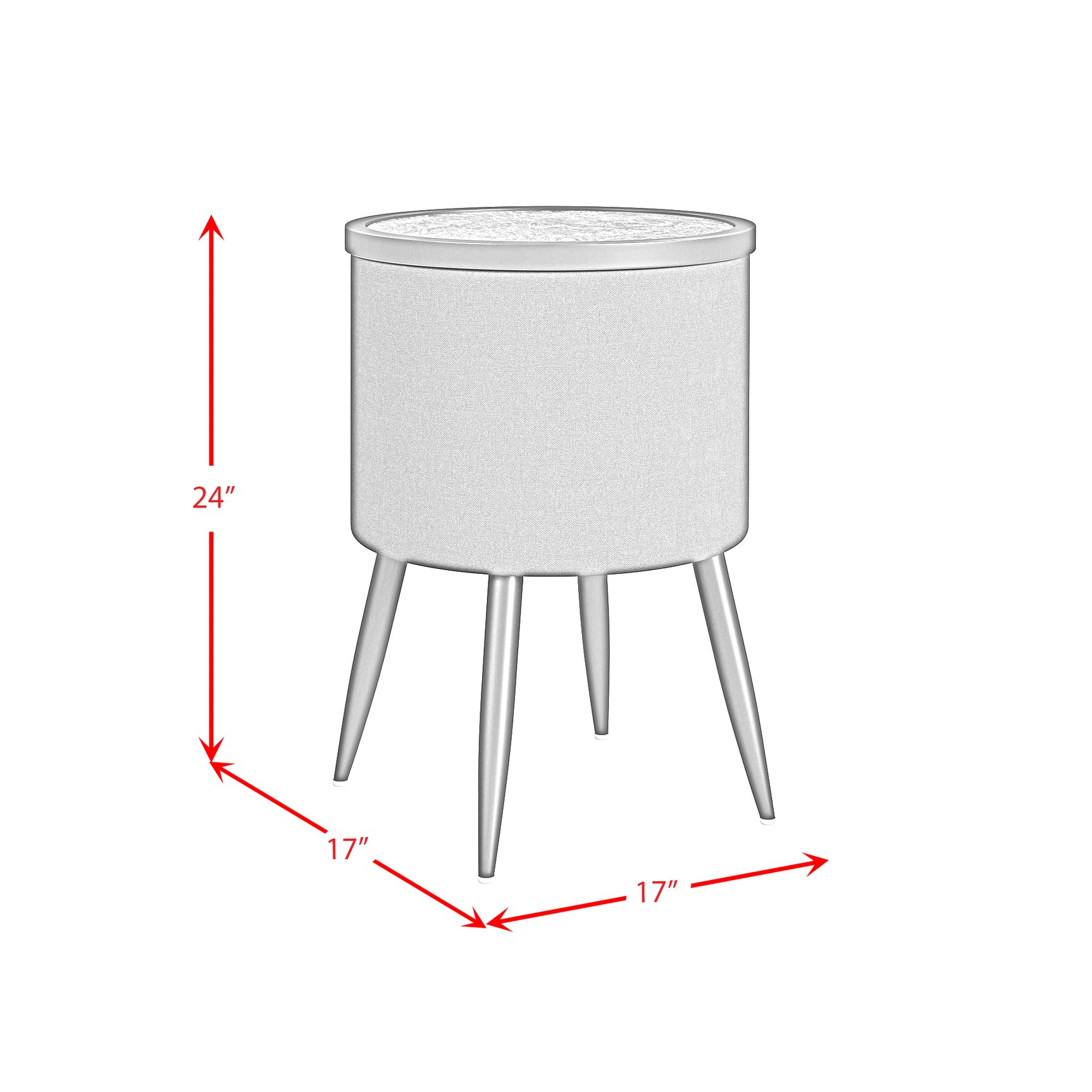 Halo Round Smart End Table in Black - Tampa Furniture Outlet
