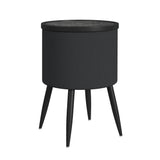 Halo Round Smart End Table in Black - Tampa Furniture Outlet
