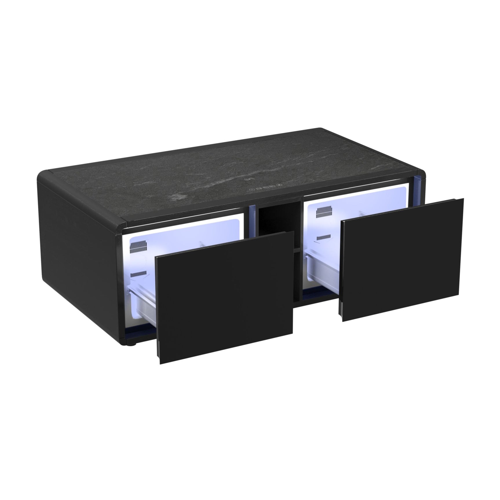 Halo Smart Coffee Table with Cooler and Speaker in Black - Tampa Furniture Outlet
