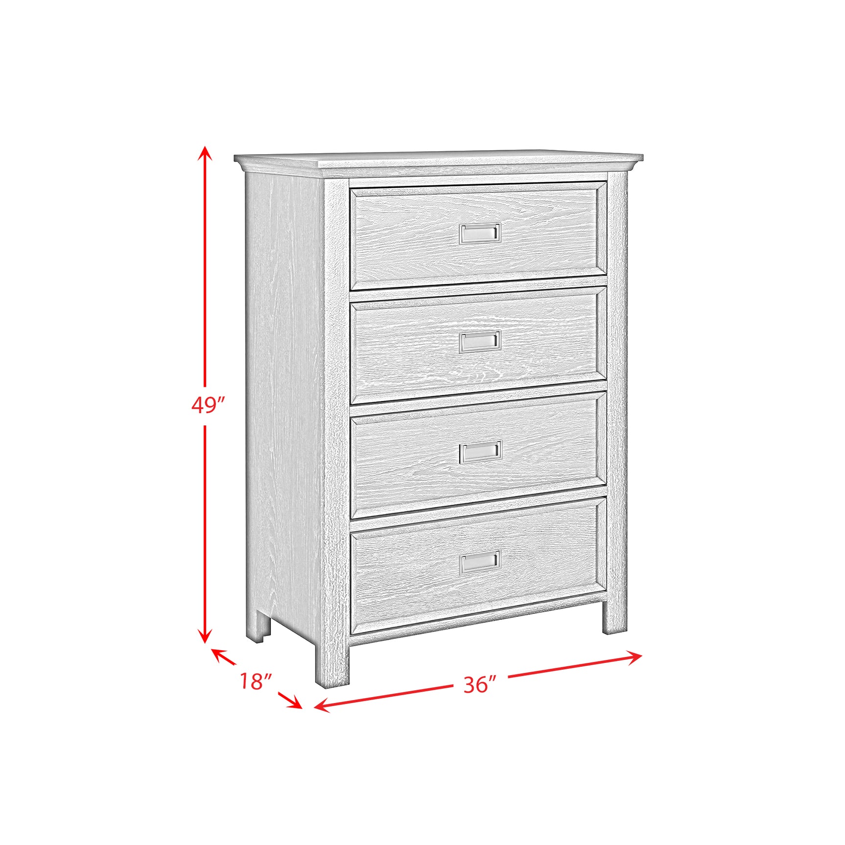 Hampton Kids 4-Drawer Chest in Charcoal - Tampa Furniture Outlet