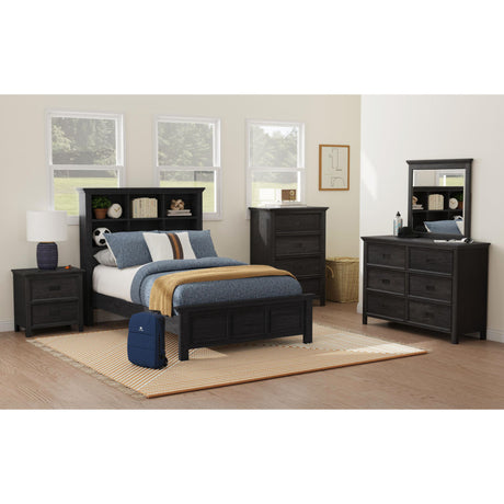 Hampton Kids 2-Drawer Nightstand with USB in Charcoal – SKU Y-15760-8-NS | Elements