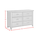Hampton Kids 6-Drawer Dresser in Charcoal - Tampa Furniture Outlet