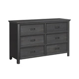 Hampton Kids 6-Drawer Dresser in Charcoal - Tampa Furniture Outlet