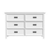 Hampton Kids 6-Drawer Dresser in White - Tampa Furniture Outlet