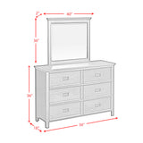 Hampton Kids Dresser and Mirror Set in White