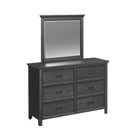 Hampton Kids Dresser and Mirror Set in Charcoal - Tampa Furniture Outlet