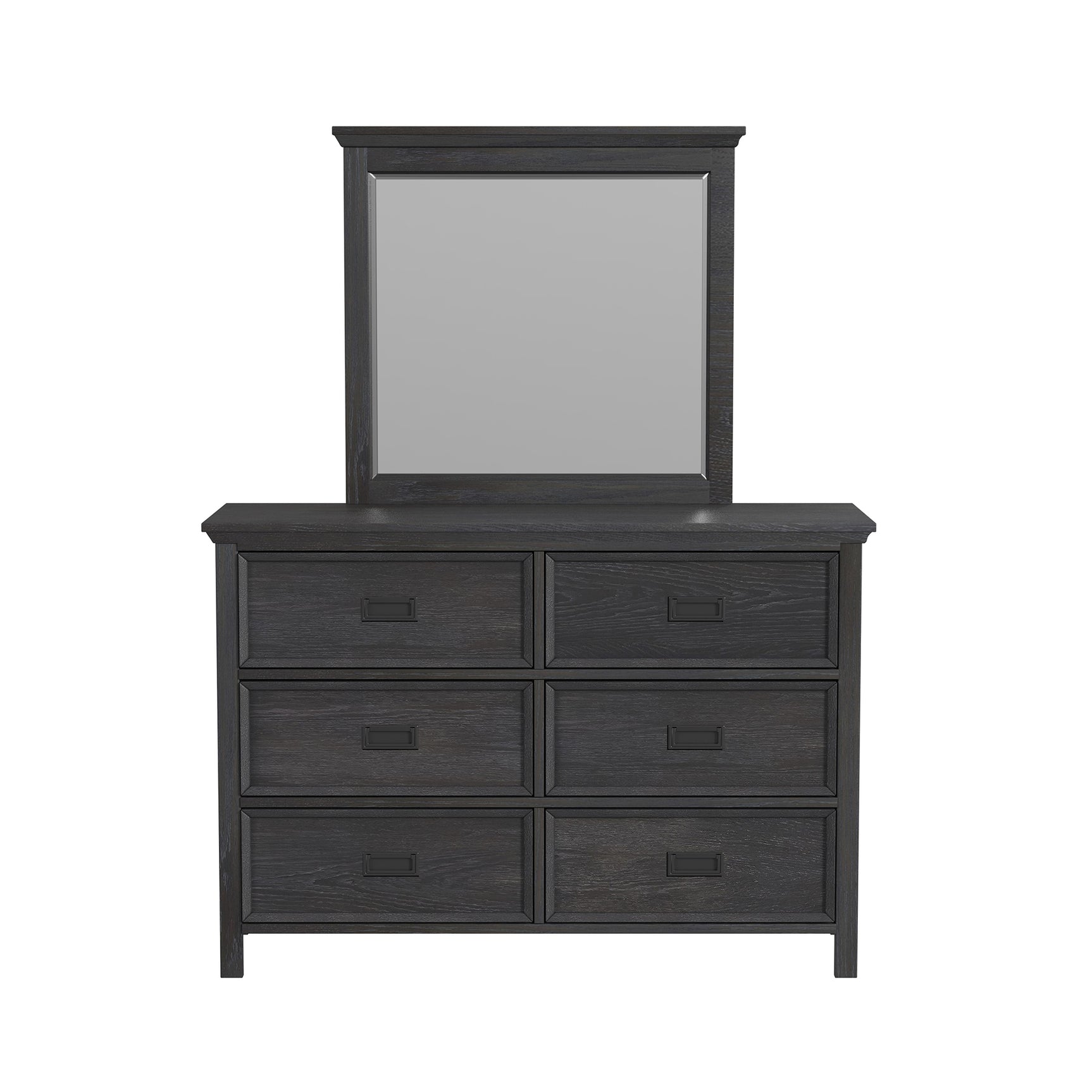 Hampton Kids Dresser and Mirror Set in Charcoal - Tampa Furniture Outlet