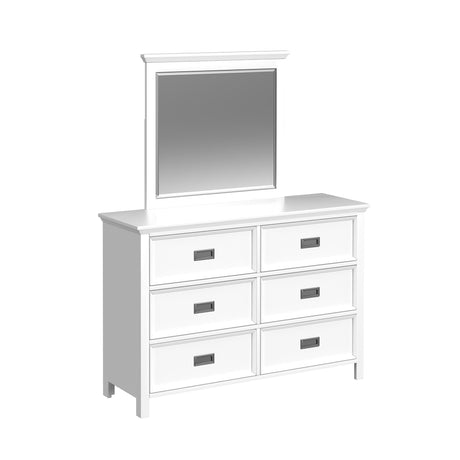 Hampton Kids Dresser and Mirror Set in White