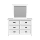 Hampton Kids Dresser and Mirror Set in White - Tampa Furniture Outlet