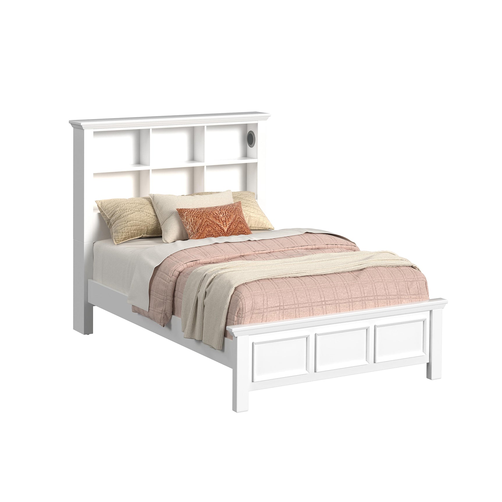 Hampton Kids Full Bookcase Bed in White - Tampa Furniture Outlet